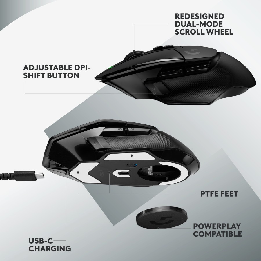 Logitech G502 X Lightspeed Wireless Gaming Mouse HERO 25K Sensor