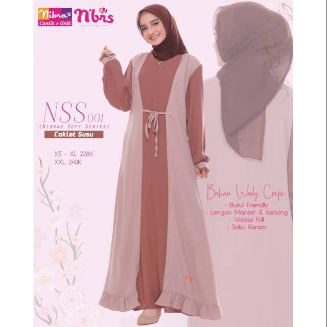 Gamis formal Nibras - NSS 001 coklat susu