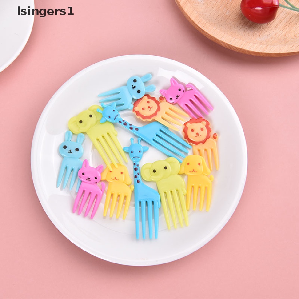 (lsingers1) Garpu Buah / Makanan Mini Motif Kartun Untuk Dekorasi Pesta