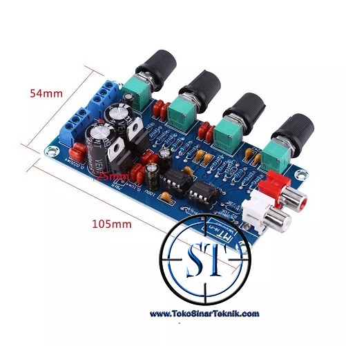 Kit Pre-Amplifier Tone Control Board OP-AMP NE5532 HIFI Class Low Noise Preamp Pre-Amplifier Mini NE 5532 4 Potensio In Ac CT 12-18V