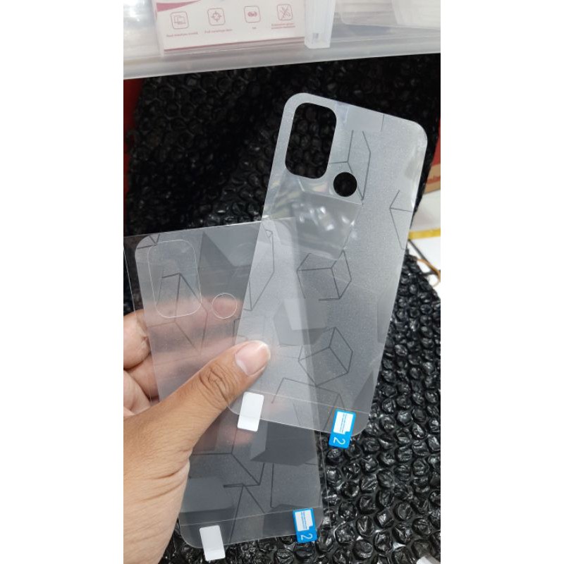 OPPO A16 A15 A15S A53 A33 A52 A92 ANTI GORES BELAKANG SKIN GLITTER CUBE 3D, GARSKIN BACK ANTI JAMUR