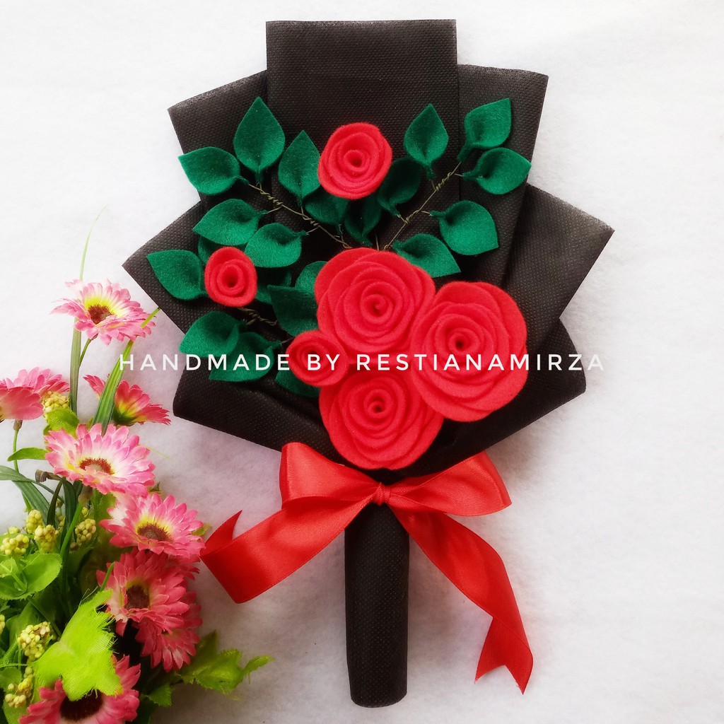 Buket Flanel Murah Buket Bunga Kado Ultah Wisuda Wedding Handmade