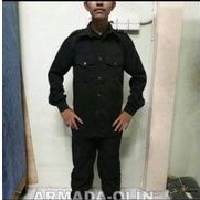 Safari kancing Garuda hitam panjang |Safari kancing garuda panjang hitam | Safari hitam lengan panja