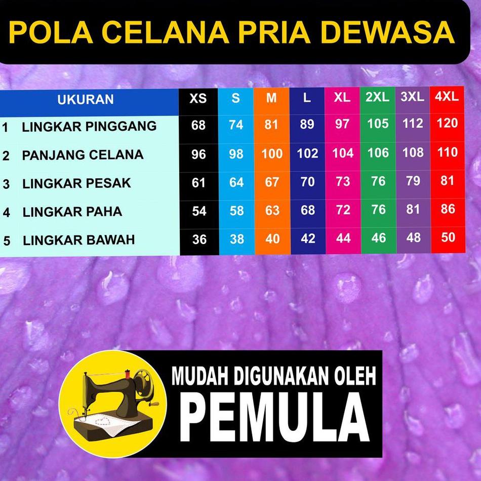 Modern.. POLA JIPLAK CELANA PANJANG PRIA DEWASA