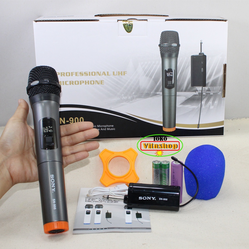 MIC WIRELESS SONY SN-900 MICROPHONE MIK KARAOKE WERLES TANPA KABEL