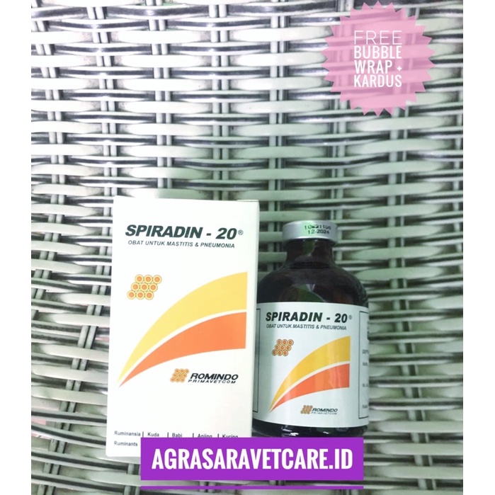 SPIRADIN-20 50 ml ( spyramicin obat pneumonia mastitis sapi kambing)