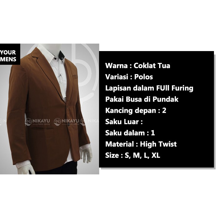 JAS PRIA MODEL SLIMFIT BROWNIES WARNA COKLAT STYLE KOREA BAHAN HIGH TWIST