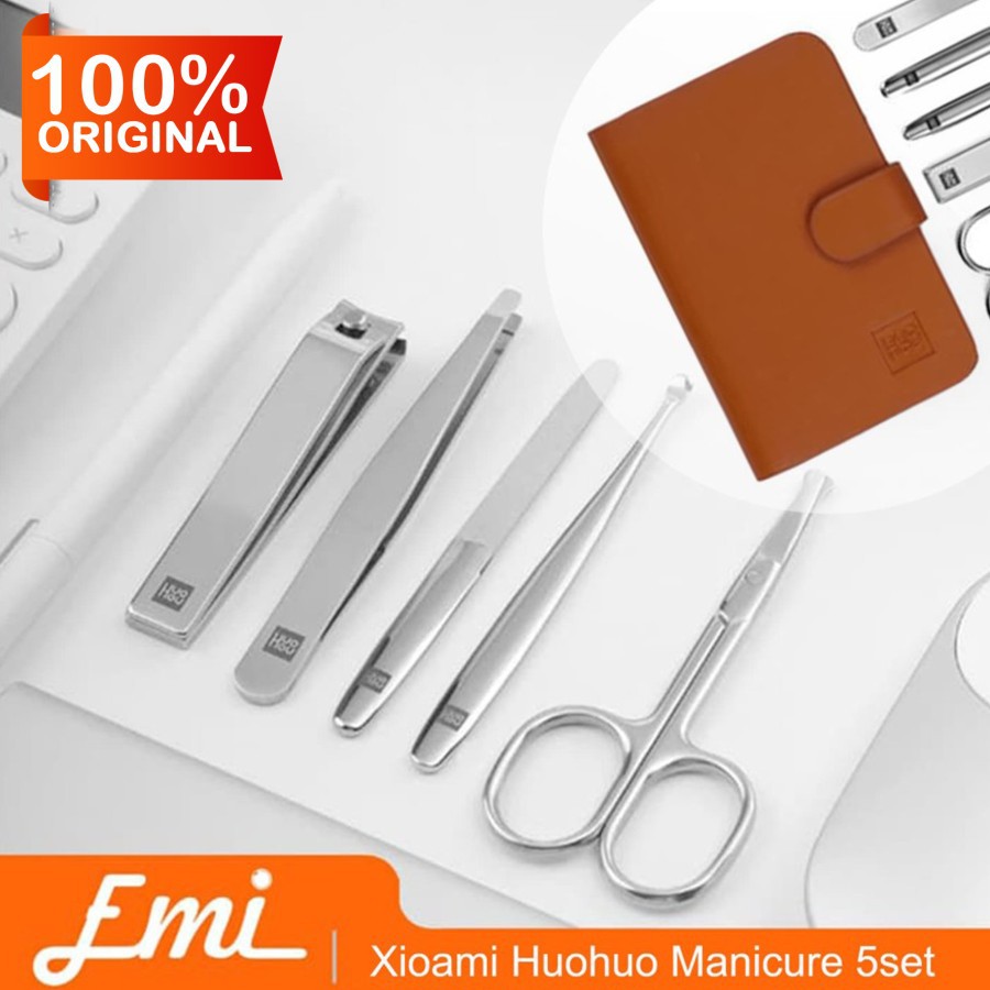 Huohou Manicure Nail Clippers Stainless Gunting Kuku 5PCS / set