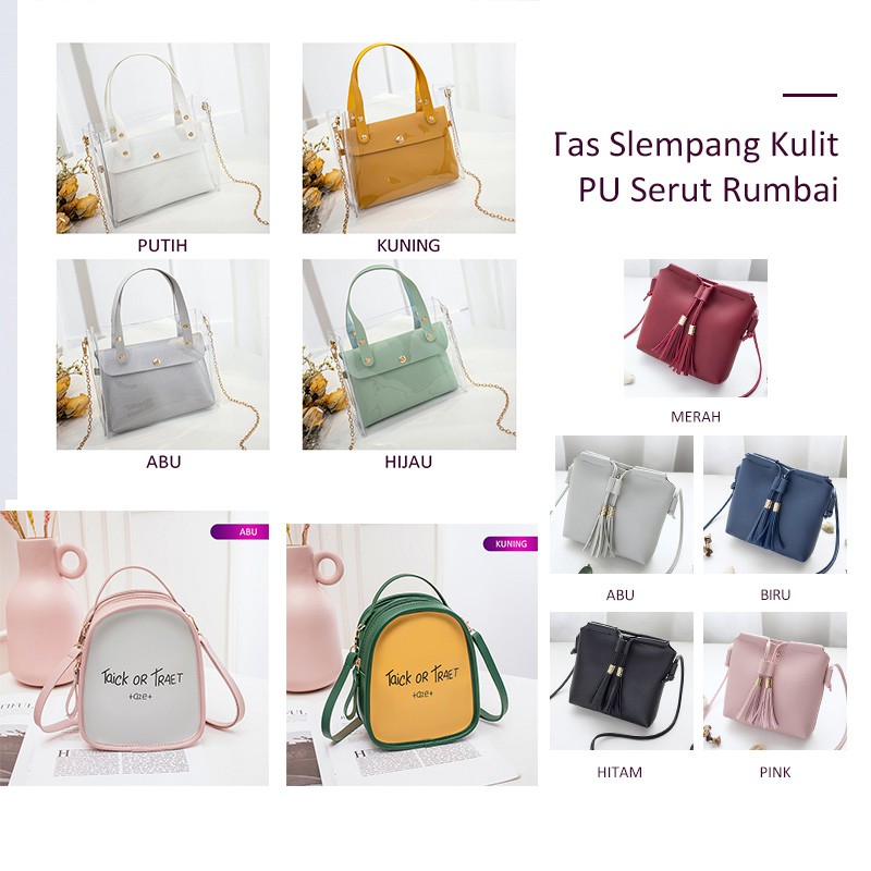 

Herbaay Tas slempang kulit PU tahan air tas bahu dengan tali nilon bisa dilepas