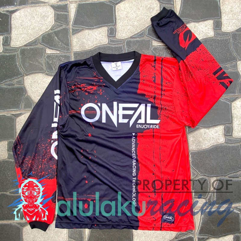 Jersey, Celana, Sarung Tangan &amp; Sepatu Fullprint with Protectors Fullset MX Trail Motocross - Paket Bundling ONCTFG030303-F41