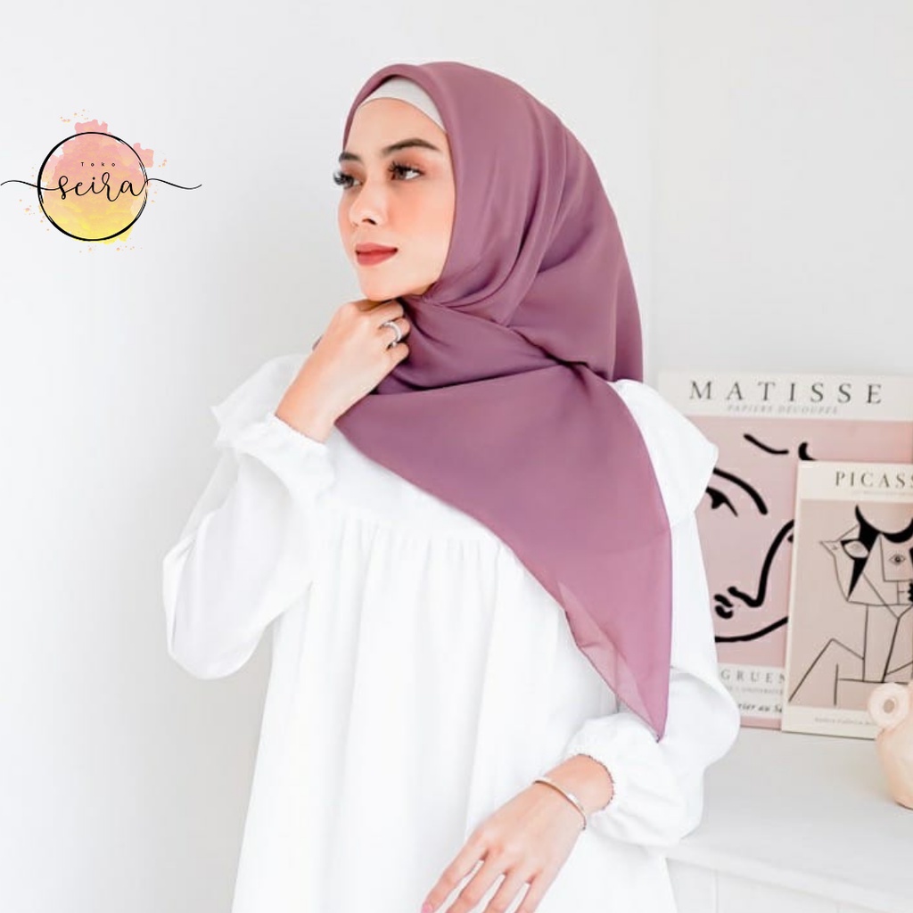 [BISA COD] Bella Square Hijab Segiempat / Kerudung Segi Empat Bella Square / Jilbab Segiempat Bela (Kain Tebal Adem Tidak Menerawang)-Mauve