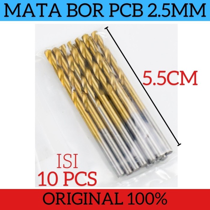 Isi 10 Pcs Mata Bor Besi Kayu PCB Ukuran 2.5mm 2.5 mm Drill Bit