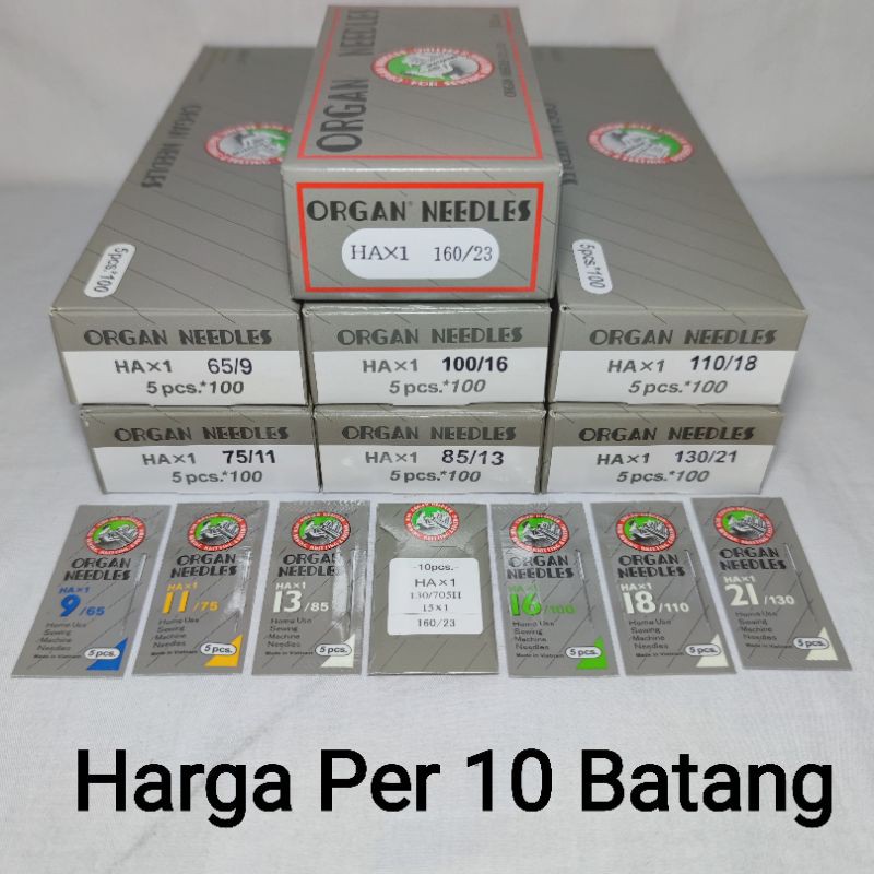 HA X 1 10 Pis Organ Needles Japan / Jarum Mesin Jahit Kecil Tradisional Dan Portable Asli Jepang