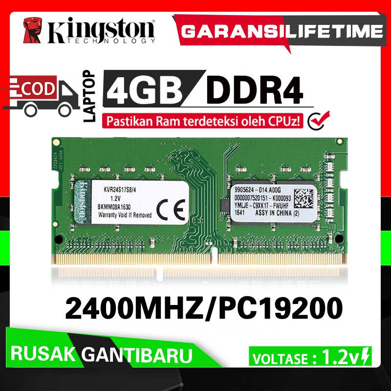 RAM KINGSTON SODIMM LAPTOP DDR4 4GB/8GB 2400mhz/PC19200 | Shopee Indonesia