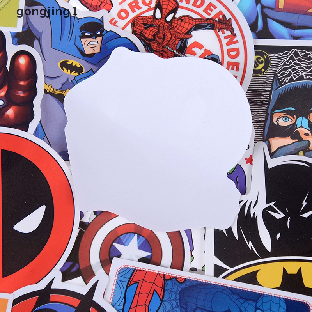 50 Pcs / set Stiker Super Hero Marvel Movies Untuk Skateboard Motor Laptop