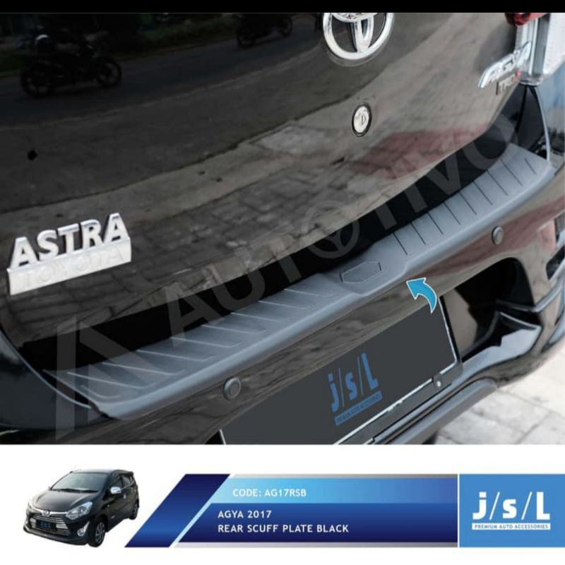 sillplate belakang new Agya Ayla 2017 2021 2022 gr sport hitam jsl