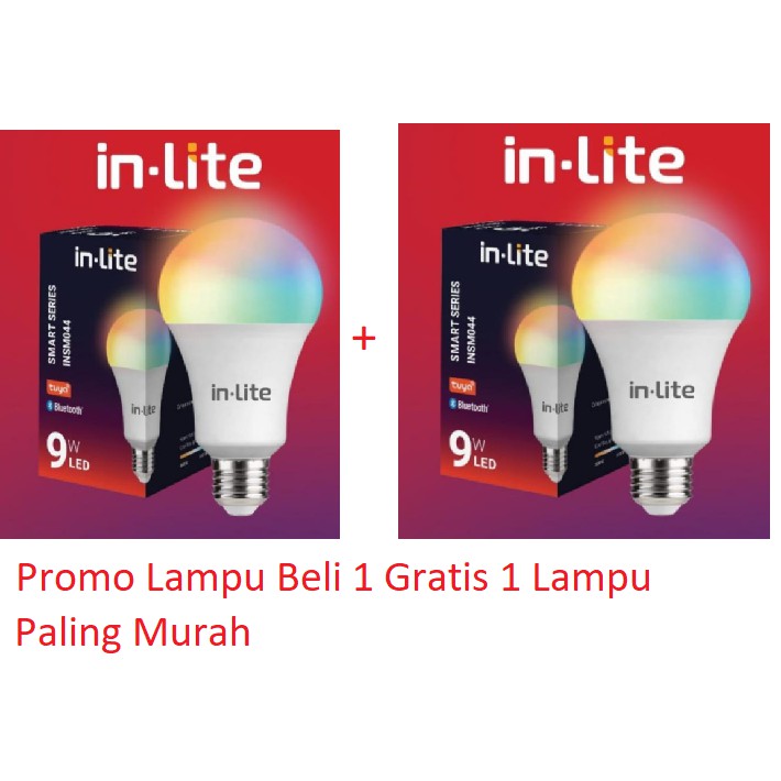 Promo Beli 1 Gratis 1 Lampu Led Bluetooth In-lite Smart Bulb Led