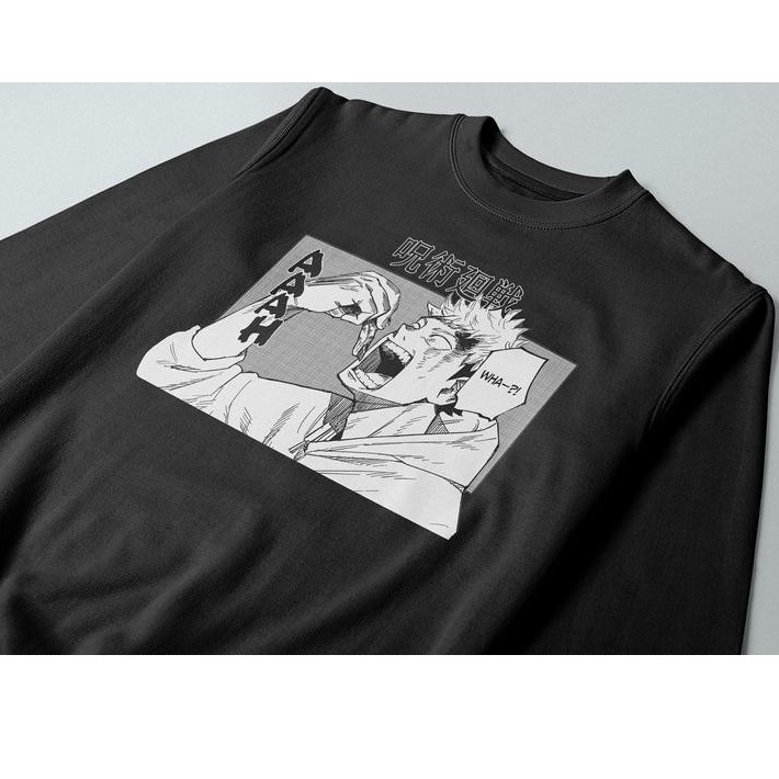 Crewneck Itadori Yuji Jujutsu Kaisen AAAH Kanji Sukuna Finger