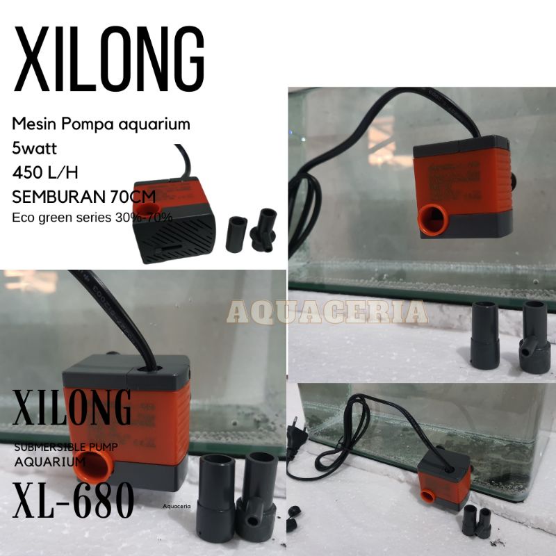 Mesin Pompa Aquarium Mini XILONG XL 680 pompa celup Mini Tank aquarium