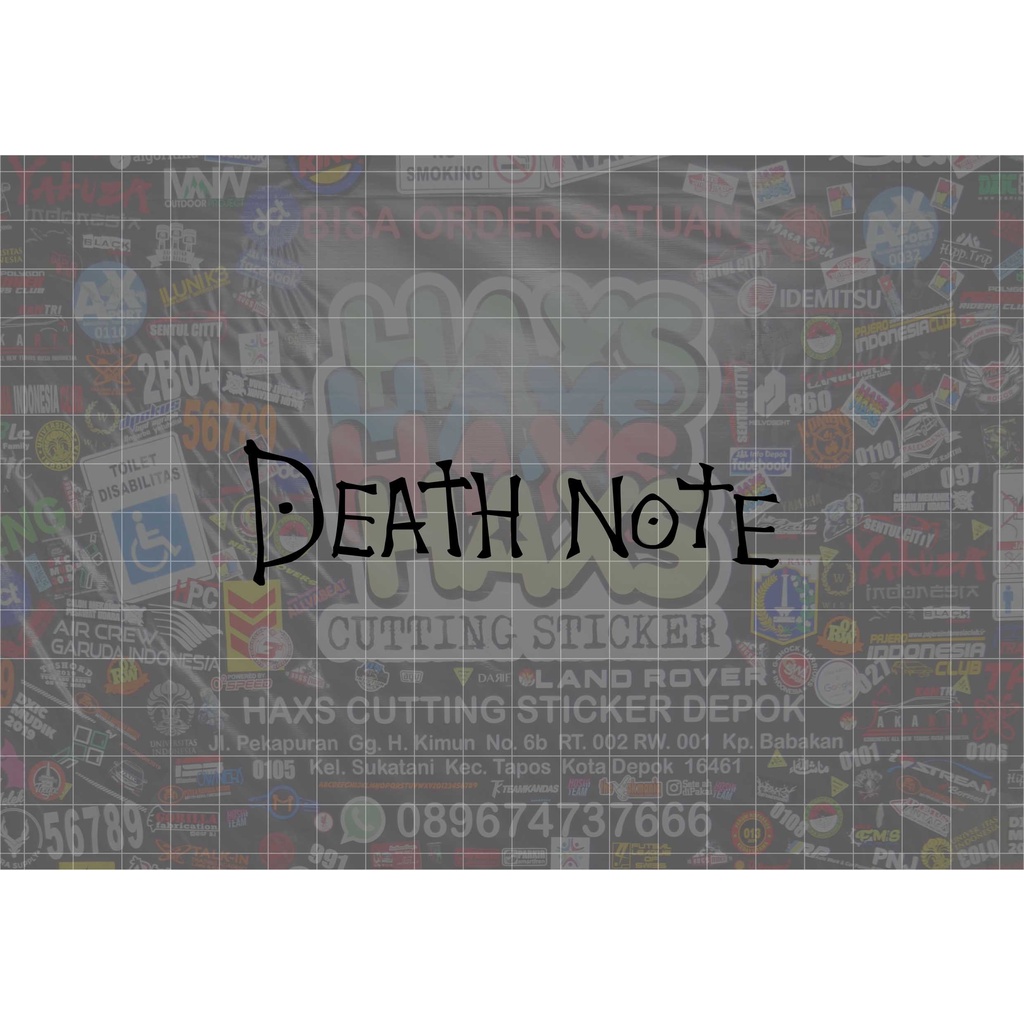 Cutting Sticker Logo Tulisan Death Note Motor Kecil Ukuran 11 Cm