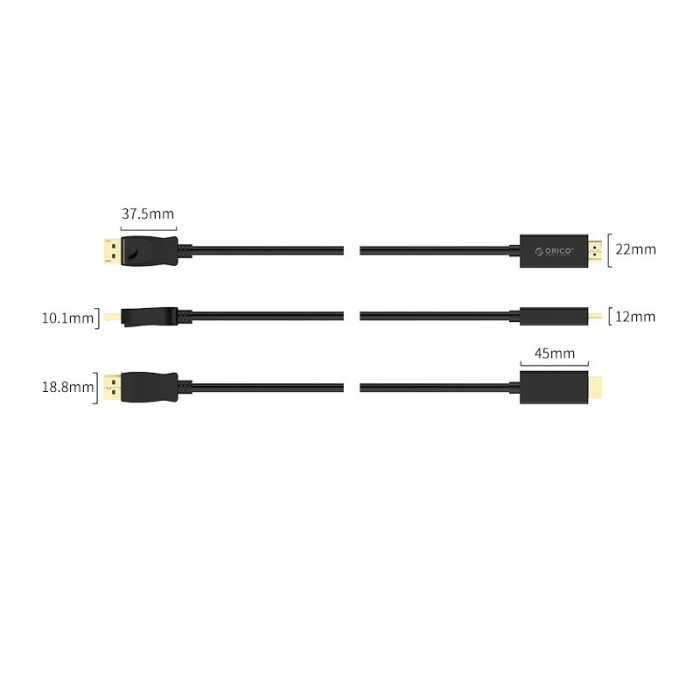 KONVERTER ORICO DP Male to HDMI Male) HD Adapter Cable 1M - XD-DTH4-10