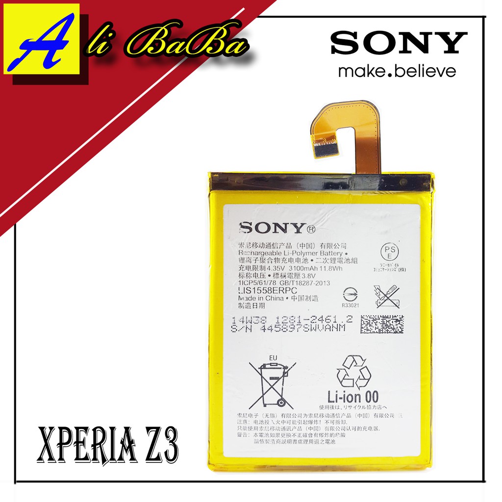 Baterai Hanphone Sony Xperia Z3 Z3 Dual D6603 D6653 D6633 D66 Docomo Batre Hp Battery Sony Xperia Shopee Indonesia