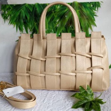 Tas wanita kotak pagar/lokal krem