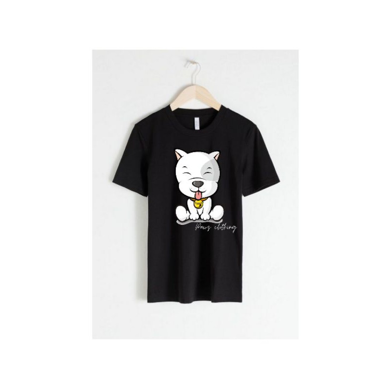 Kaos Baju anjing bull terrier kartun dog lover cartoon puppies pitbull