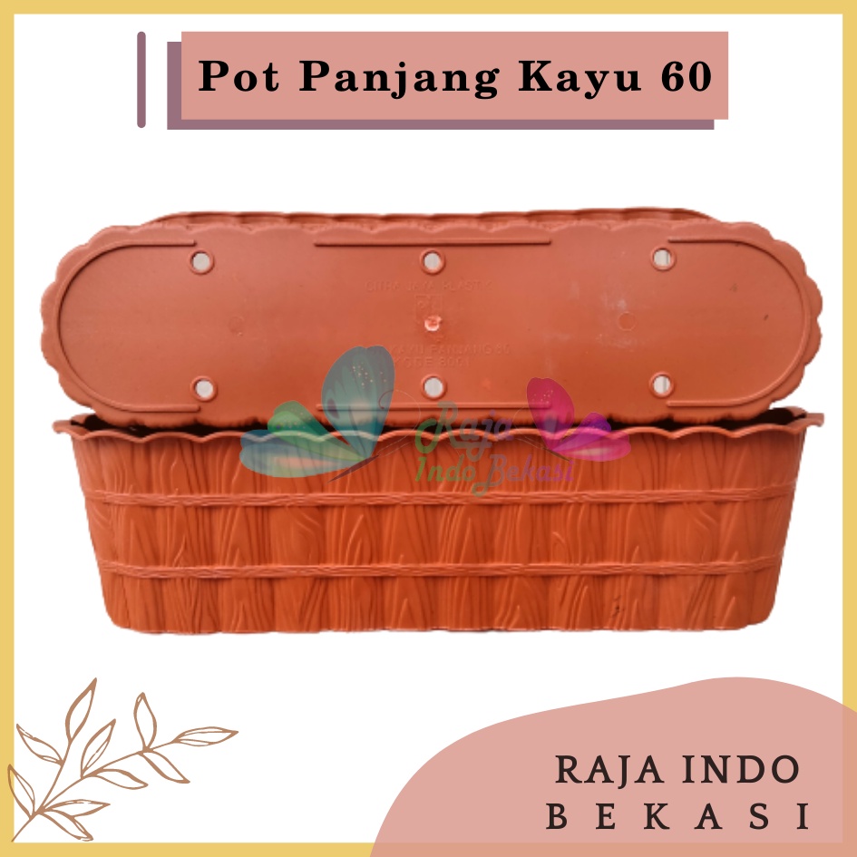 Rajaindobekasi Pot Segi Panjang Kayu 60 Coklat Merah Bata CJP Pot Segi Persegi Panjang Plastik 60 70 Cm Besar Murah Pot Bunga Segi Panjang  Besar Hitam Putih