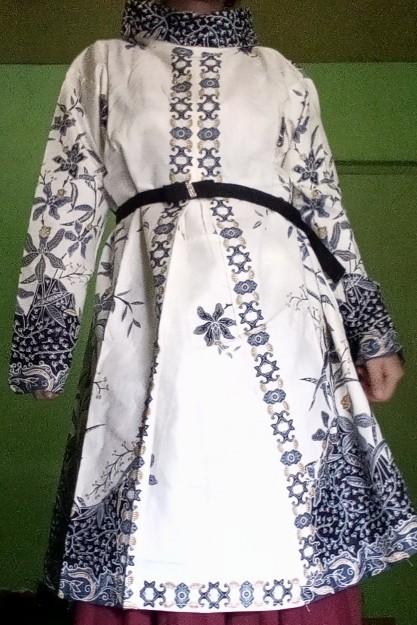 Tunik Cibulan Anggrek Putih #2 Tunik Batik Cantik Tunic Batik Tutrleneck Muslim Seragam Batik