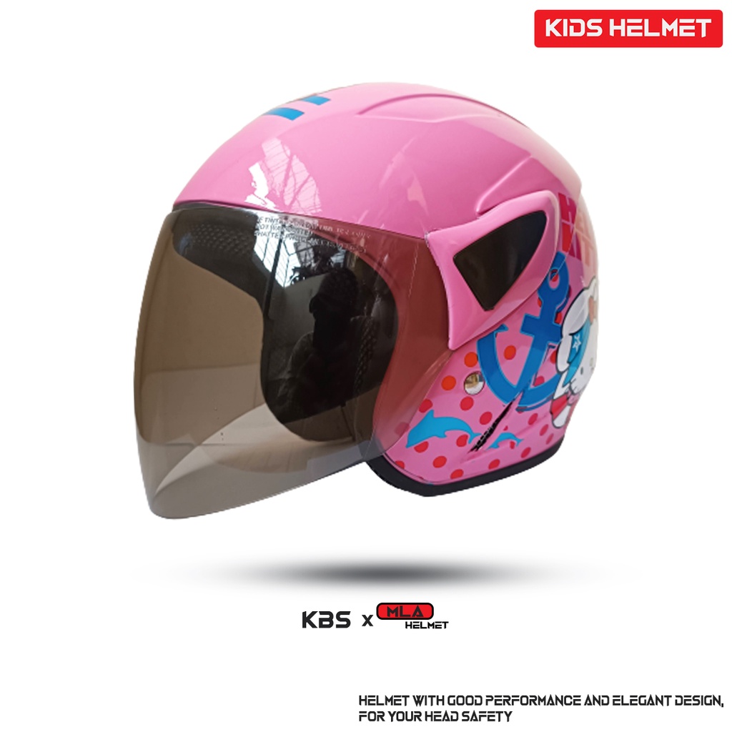 Helm Half Face Anak Junior KBS x MLA Motif  Untuk Usia Anak 3-7 tahun COD