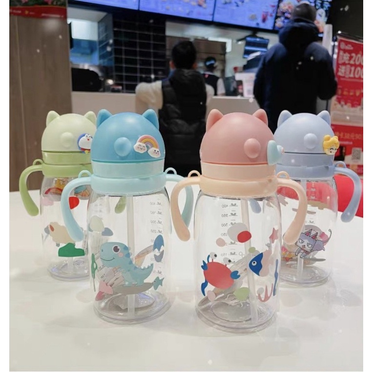 2676 BOTOL MINUM AIR ANAK BERUANG / BOTOL MINUM MOTIF ADA GAGANG 550ML / BOTOL MINUM SEDOTAN