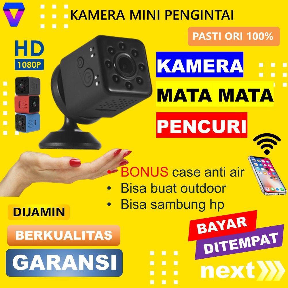 KAMERA MINI SPY CAM CAMERA PENGINTAI CCTV MINI SPY CAMERA WIFI HIDDEN CAMERA KECIL MINI CAMERA JS09