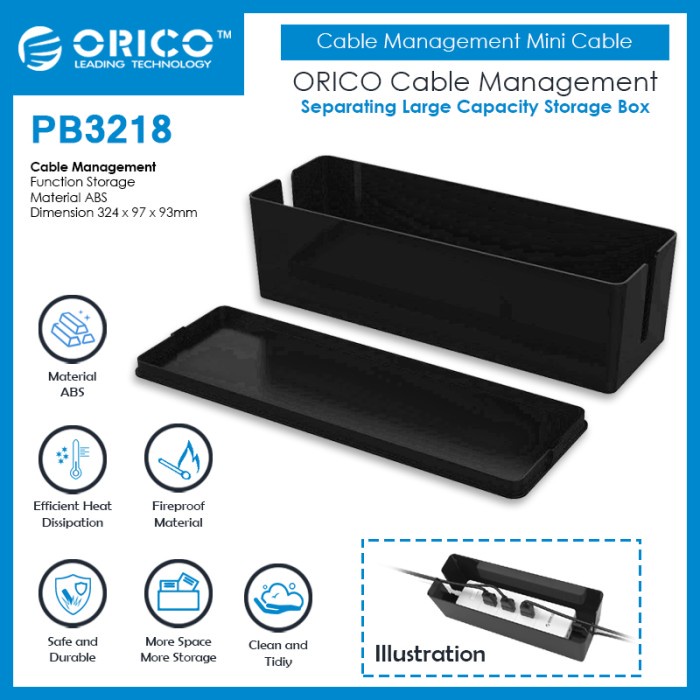 ORICO Cable Management Mini Cable Box for Surge Protector - PB3218 - Putih