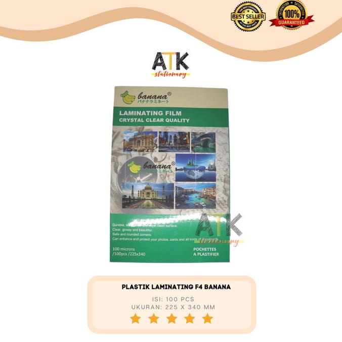 

Plastik Laminating Film Folio F4 Banana/ Pisang 100 Microns atk KERTAS FOLIO