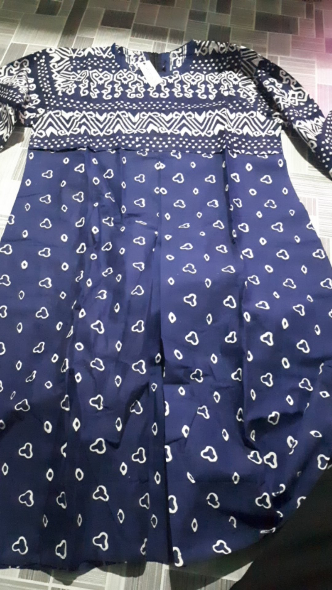 Shanaya Batik Tunik Seling Cap Garutan Navy Batik Asli Solo Atasan Batik Modern S M L Xl Xxl