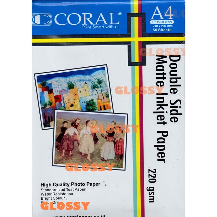 

(DISKON TERMURAH) Coral Double Side Matte Inkjet Paper 220 gsm