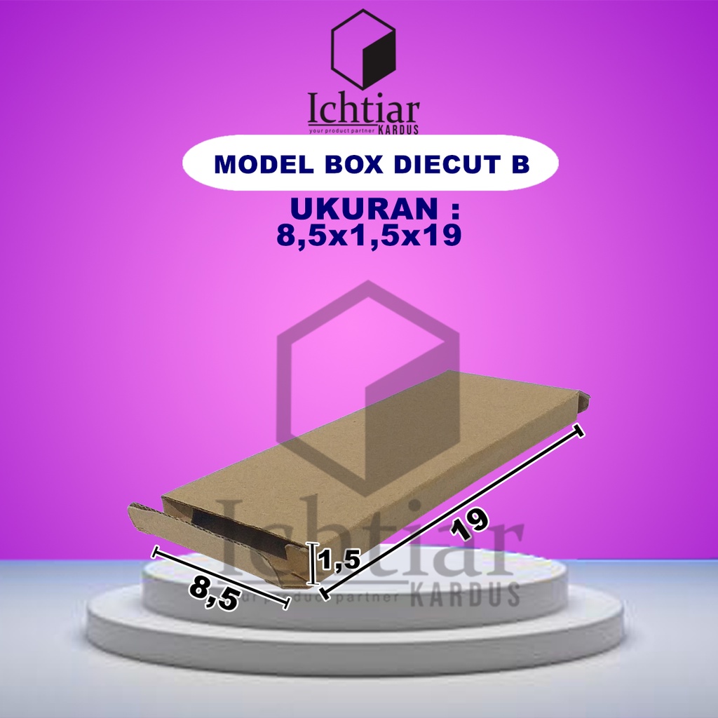 

Karton / Kardus / Box Packing Diecut Ukuran 8,5x1,5x19 Cm