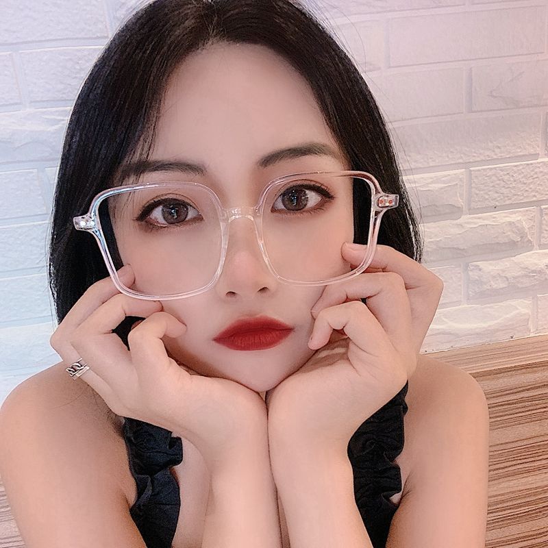 (YUZHU) Bayar di Tempat Anti Blue Kacamata Korean Design Retro Square Wanita Eyeglasses