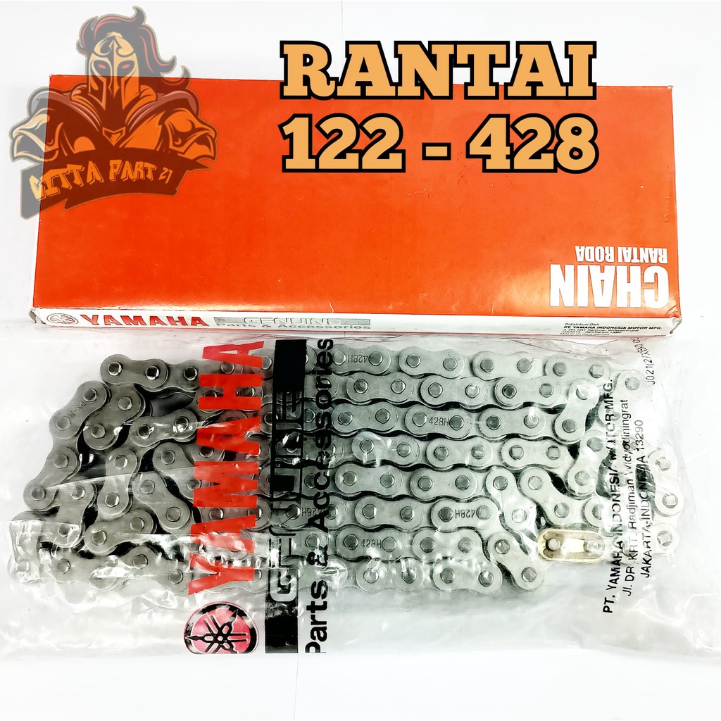 RANTAI CHAIN MOTOR MEREK YAMAHA 428H - 122L KUALITAS ASLI ORIGINAL YAMAHA PRESISI TIDAK BUNYI TIDAK MUDAH PUTUS AWET DAN DIJAMIN MANTAP