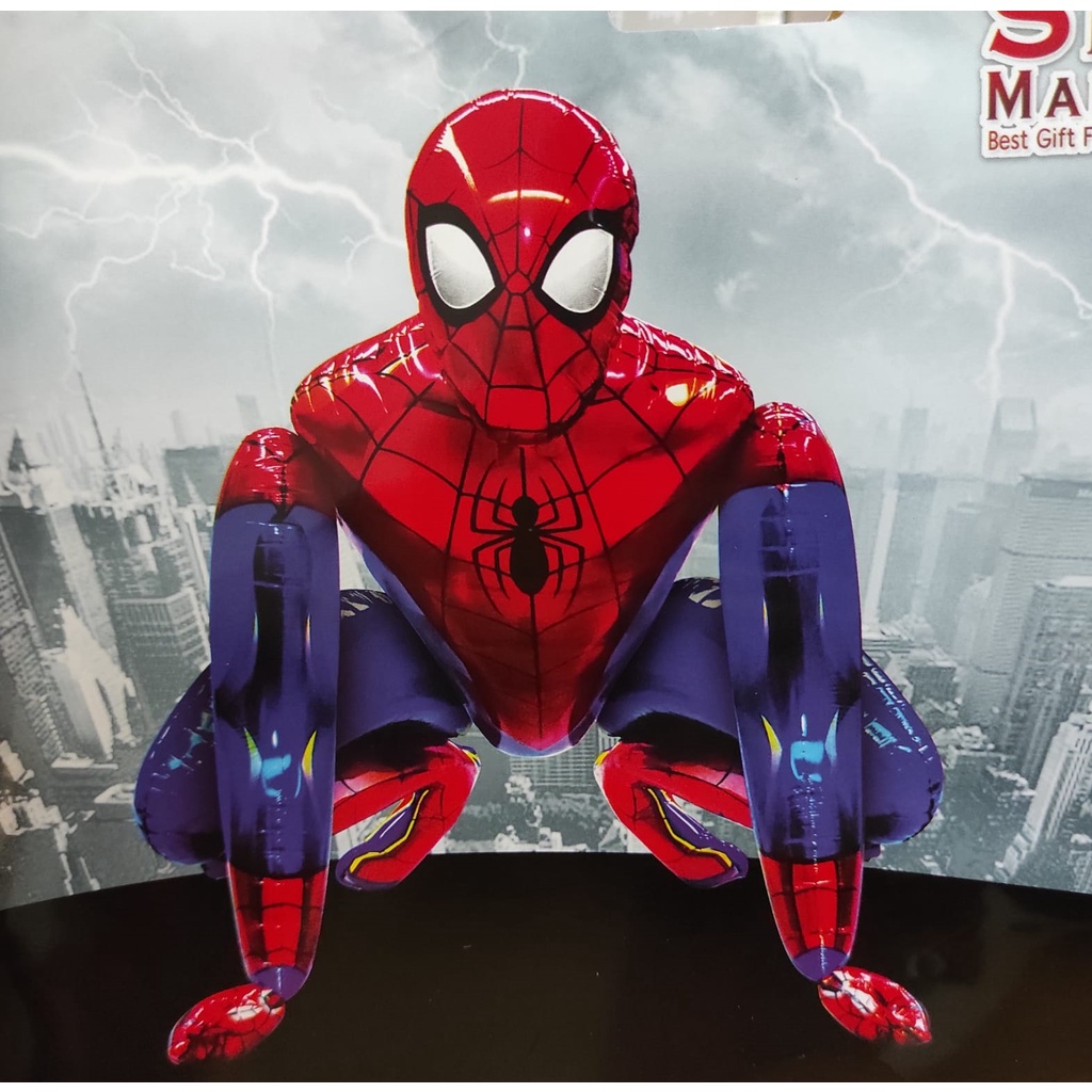 Balon Foil Spiderman 4D 3D Dekorasi Hiasan Jumbo Ulang Tahun Birthday