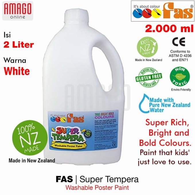

Fas - Super Tempera Washable Poster Paint - 2 Liters - White - 001