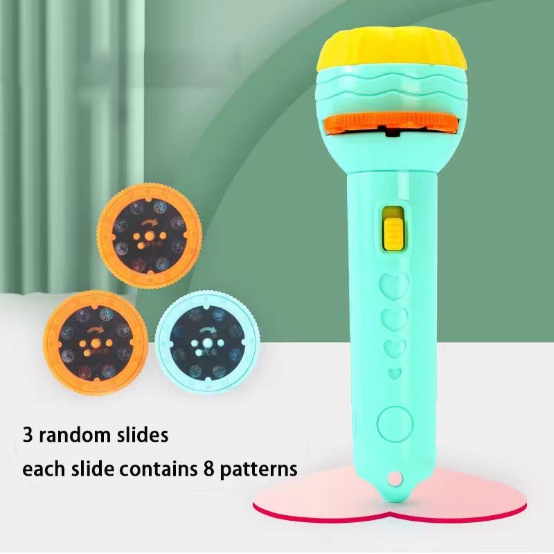 MOMMYCARE Mainan Anak Senter Proyektor / Fun Flashlight / Mainan Proyektor Gambar / Mainan Edukasi-#A19 Biru