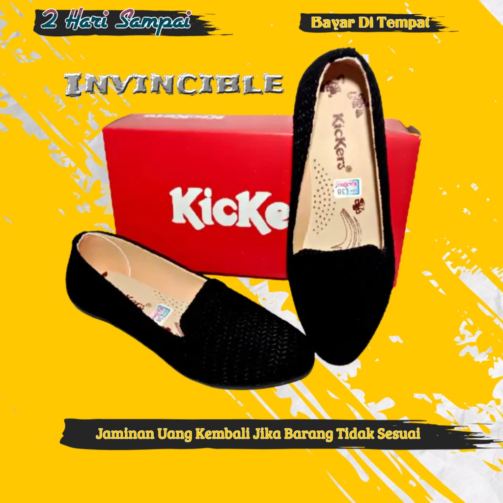 Invincible Sandal Wanita Rajut Slop Terbaru Hitam