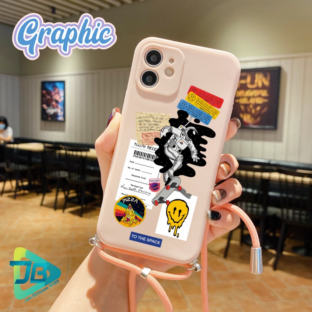 SOFTCASE SILIKON SLINGCASE TALI LANYARD STRAP PHONE MACARON PELINDUNG KAMERA GRAPHIC OPPO VIVO SAMSUNG XIAOMI REALME IPHONE ALL TYPE JB5570