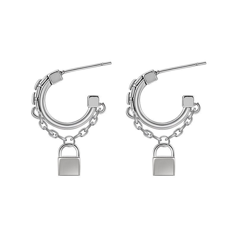 Lock Chain Earrings Accessories Korea Temperament