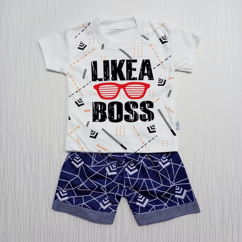 setelan pakaian casual anak laki-laki / baju harian bayi like a boss