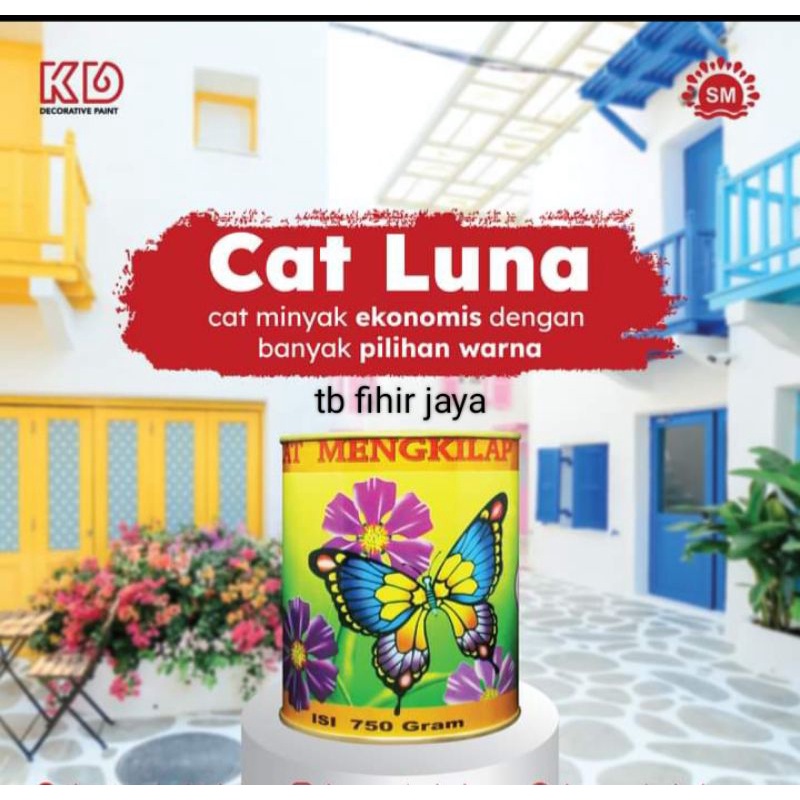 CAT KAYU BESI MENGKILAP LUNA MINYAK 1 kg 750 gram CAT KALENG HITAM PUTIH