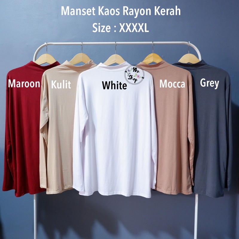 Manset Kaos Wanita bahan Rayon Kerah Size Jumbo XXXXL