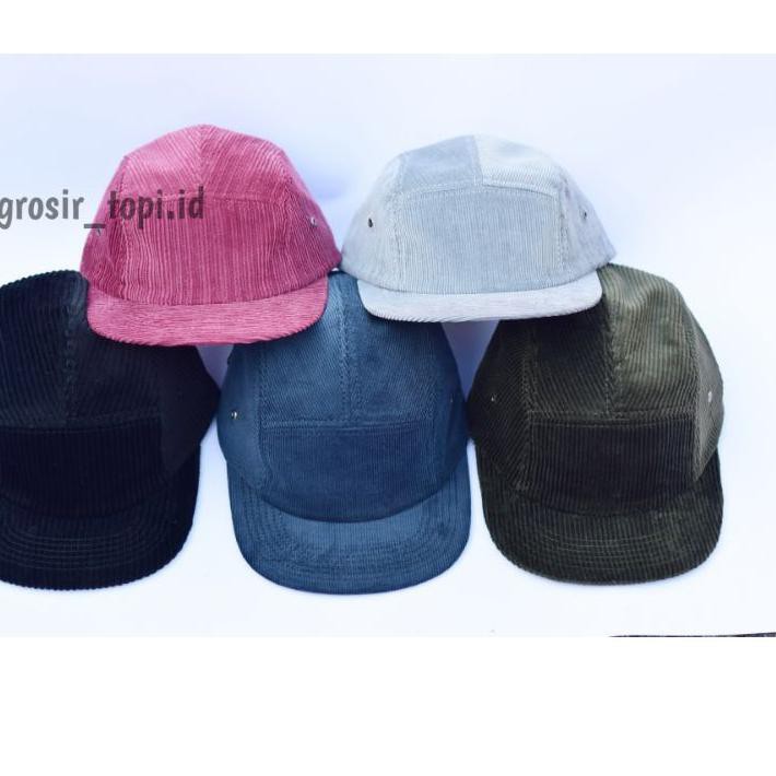 ✒✒ topi 5panel korduroy polos ori | topi five panel polos | topi koduroy polos